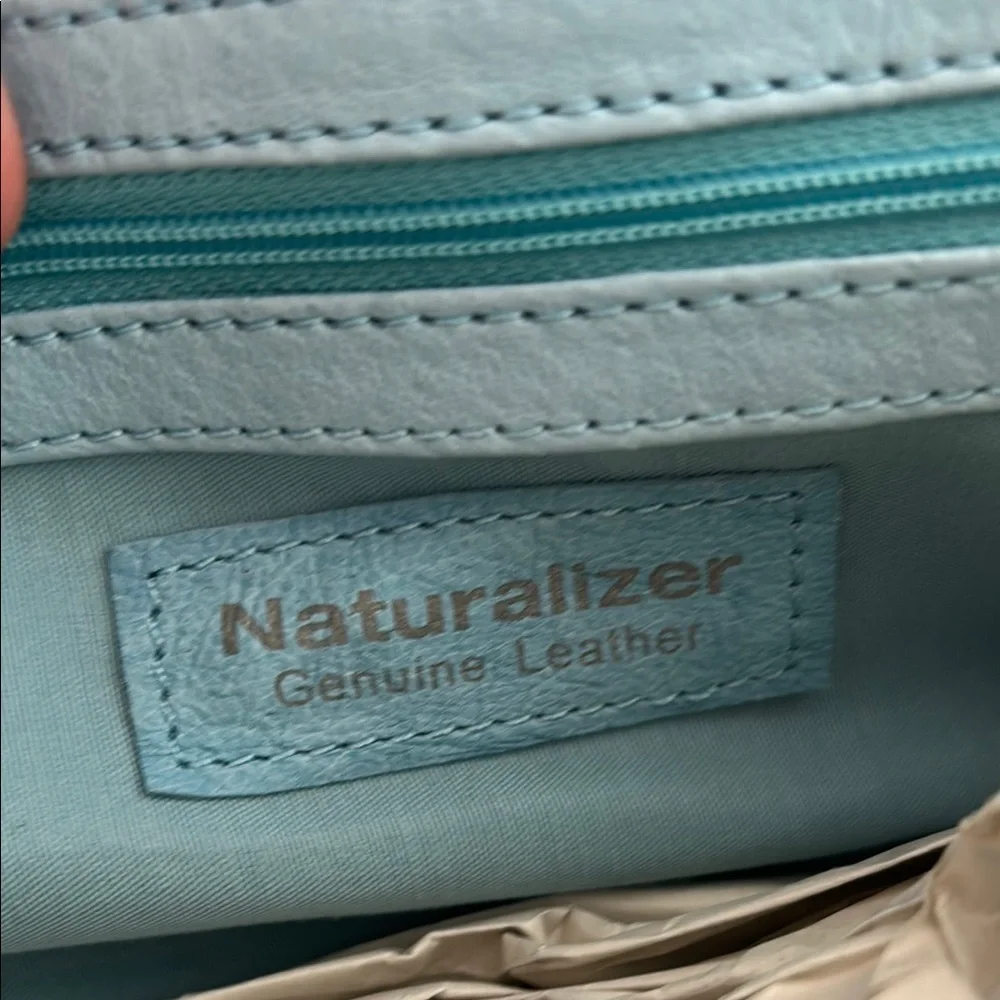 Naturalizer Blue Clutch with Buckle and Chain Strap